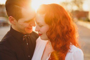 bride and groom sunset portrait in southend