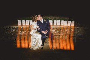 bride and groom kiss at coombe lodge