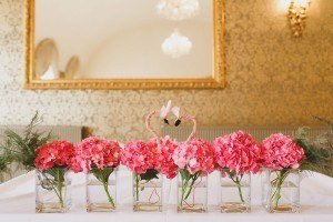 wedding flowers flamingos