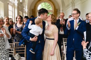 first kiss at hestercombe gardens wedding